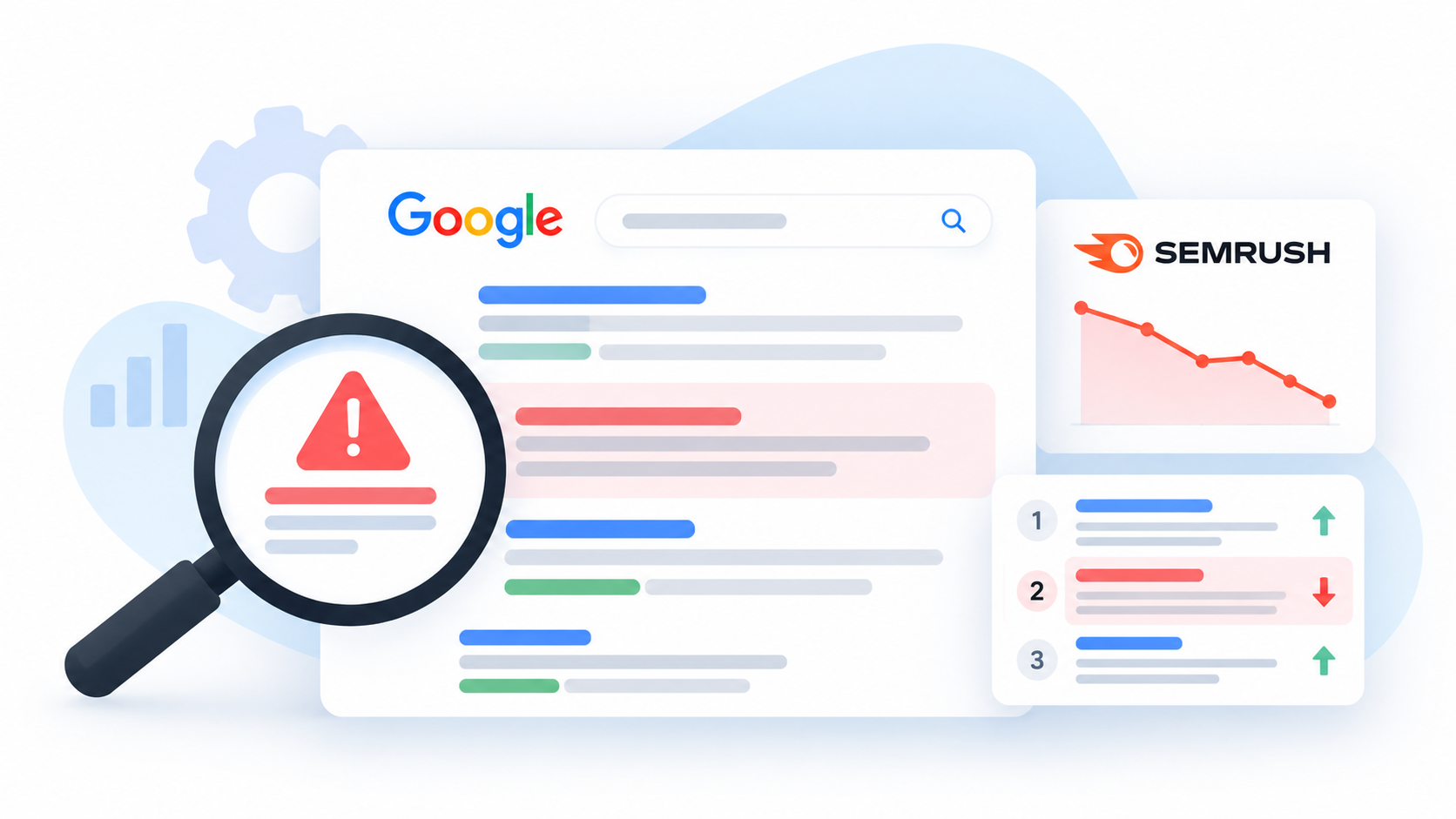 Illustration of inaccurate Google search results affecting SEO rank tracking and keyword ranking reports.